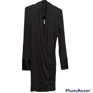 GUESS grey/black draped dress size small